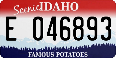 ID license plate E046893
