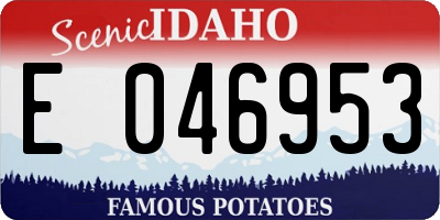 ID license plate E046953