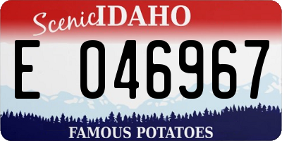 ID license plate E046967