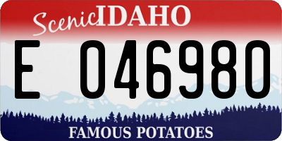 ID license plate E046980