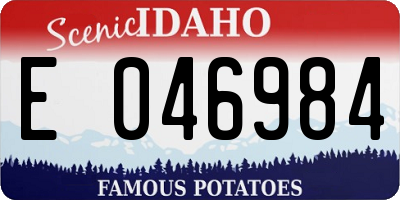 ID license plate E046984