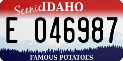 ID license plate E046987