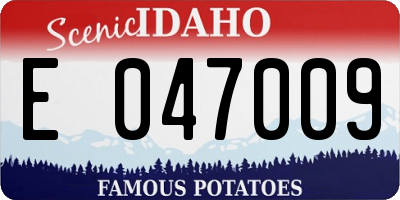 ID license plate E047009