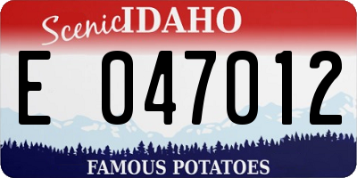 ID license plate E047012