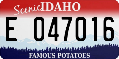 ID license plate E047016