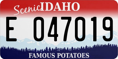 ID license plate E047019