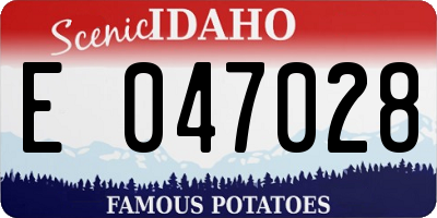 ID license plate E047028