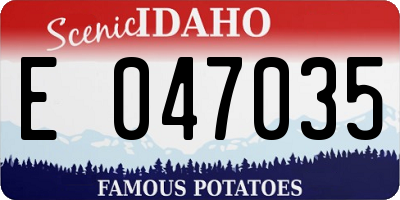 ID license plate E047035