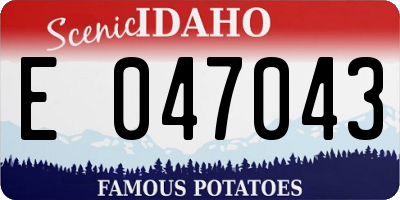 ID license plate E047043