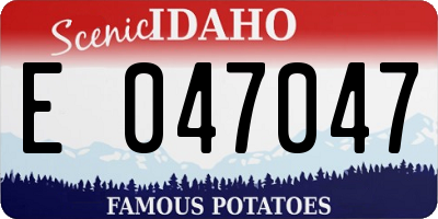 ID license plate E047047