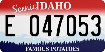 ID license plate E047053