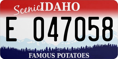 ID license plate E047058