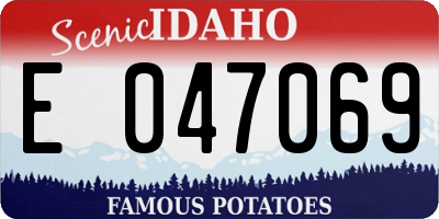 ID license plate E047069