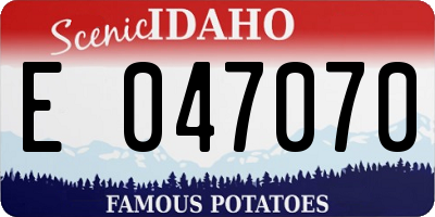 ID license plate E047070