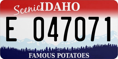 ID license plate E047071