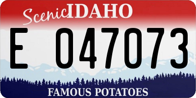 ID license plate E047073