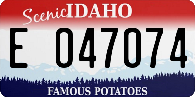 ID license plate E047074