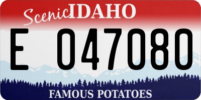 ID license plate E047080
