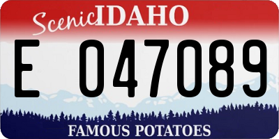 ID license plate E047089