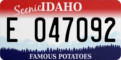 ID license plate E047092