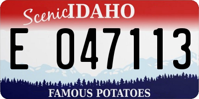 ID license plate E047113