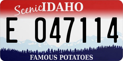 ID license plate E047114
