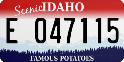 ID license plate E047115
