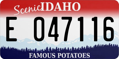 ID license plate E047116