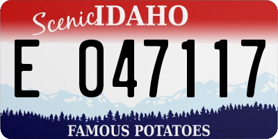 ID license plate E047117
