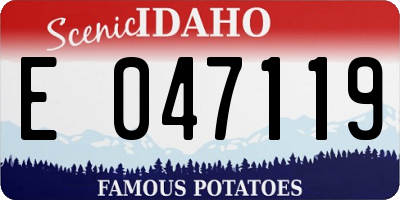 ID license plate E047119