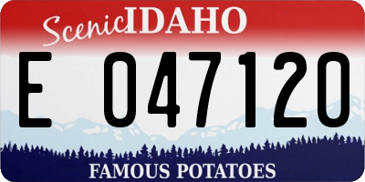 ID license plate E047120