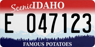 ID license plate E047123