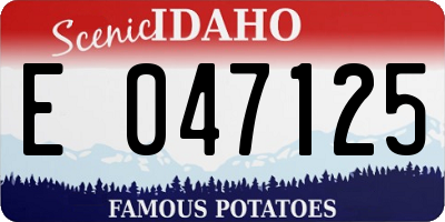 ID license plate E047125