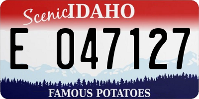 ID license plate E047127