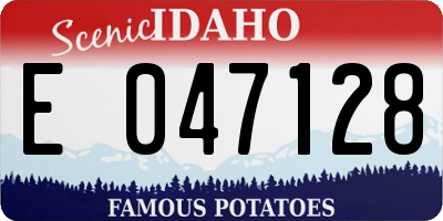 ID license plate E047128