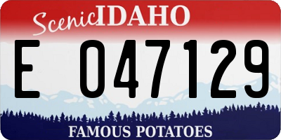 ID license plate E047129