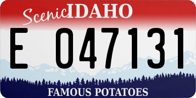 ID license plate E047131