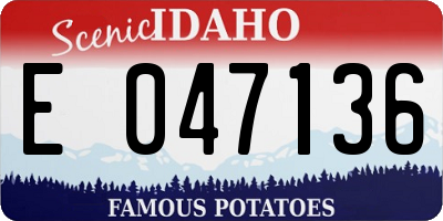 ID license plate E047136