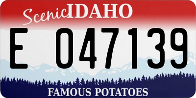 ID license plate E047139