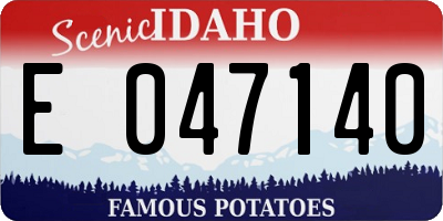 ID license plate E047140