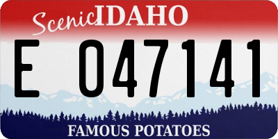 ID license plate E047141