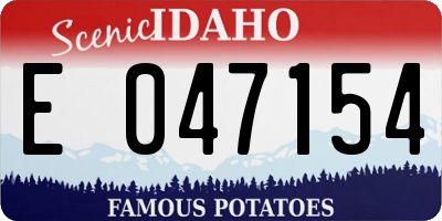 ID license plate E047154