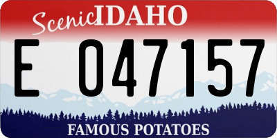 ID license plate E047157