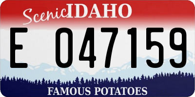 ID license plate E047159