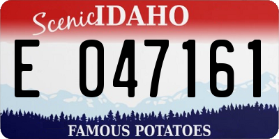 ID license plate E047161