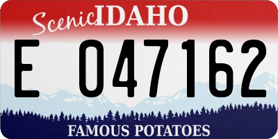 ID license plate E047162