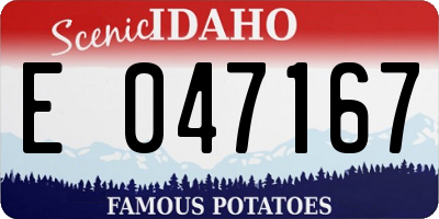 ID license plate E047167