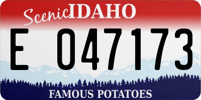 ID license plate E047173