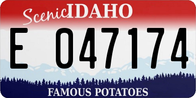 ID license plate E047174