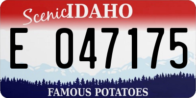 ID license plate E047175